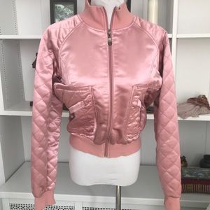 Vintage Pink Satin Bombers Jacket